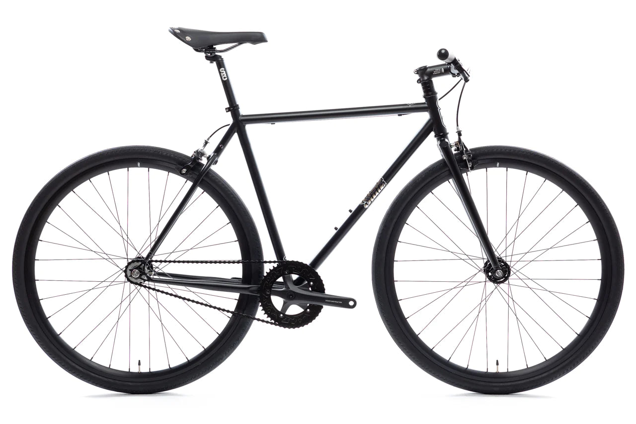 State Bicycle Co. 4130 - Matte Black / Mirror – (Fixed Gear / Single-Speed)