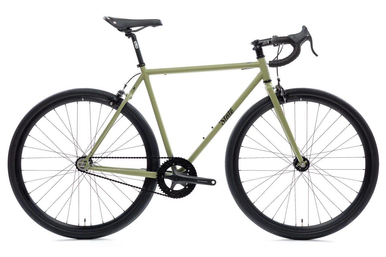 State Bicycle Co. 4130 - Matte Olive – (Fixed Gear / Single-Speed)