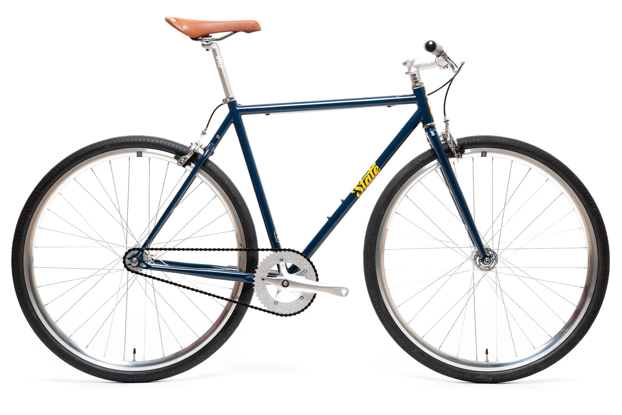 State Bicycle Co. 4130 - Navy / Gold – (Fixed Gear / Single-Speed)