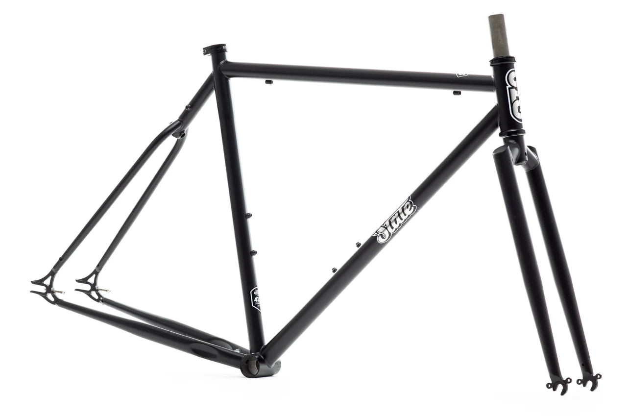 4130 Steel - Fixed Gear / Single-Speed - Frame Set - Matte Black / Mirror